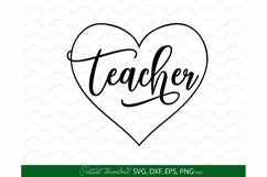 Teacher Christmas SVG, Teacher Christmas Heart SVG, Heart Product Image 1
