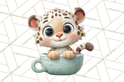 Christmas Teacup Clipart PNG Cute Holiday Characters Product Image 5