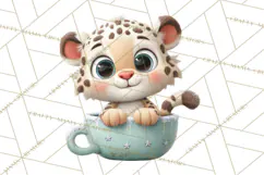 Christmas Teacup Clipart PNG Cute Holiday Characters Product Image 5