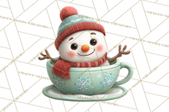 Christmas Teacup Clipart PNG Cute Holiday Characters Product Image 2