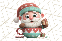 Christmas Teacup Clipart PNG Cute Holiday Characters Product Image 5