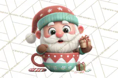 Christmas Teacup Clipart PNG Cute Holiday Characters Product Image 5