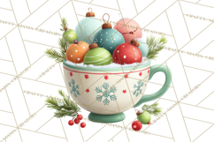 Christmas Teacup Clipart PNG Cute Holiday Characters Product Image 2