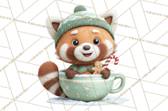 Christmas Teacup Clipart PNG Cute Holiday Characters Product Image 4