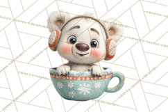 Christmas Teacup Clipart PNG Cute Holiday Characters Product Image 5