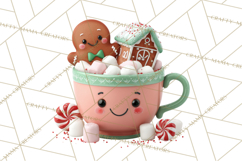 Christmas Teacup Clipart PNG Cute Holiday Characters Product Image 2