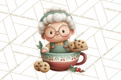 Christmas Teacup Clipart PNG Cute Holiday Characters Product Image 3
