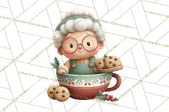 Christmas Teacup Clipart PNG Cute Holiday Characters Product Image 3