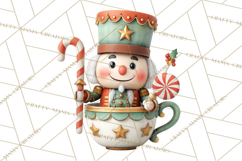Christmas Teacup Clipart PNG Cute Holiday Characters Product Image 4