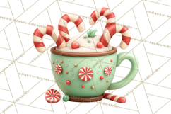Christmas Teacup Clipart PNG Cute Holiday Characters Product Image 5