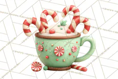 Christmas Teacup Clipart PNG Cute Holiday Characters Product Image 5