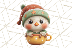 Christmas Teacup Clipart PNG Cute Holiday Characters Product Image 3
