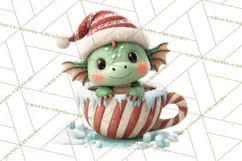 Christmas Teacup Clipart PNG Cute Holiday Characters Product Image 4