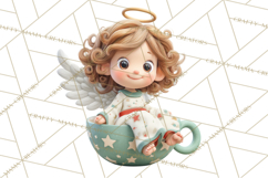Christmas Teacup Clipart PNG Cute Holiday Characters Product Image 2