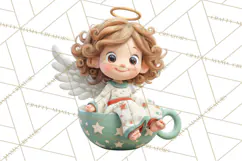 Christmas Teacup Clipart PNG Cute Holiday Characters Product Image 2