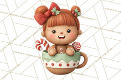 Christmas Teacup Clipart PNG Cute Holiday Characters Product Image 2