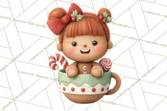 Christmas Teacup Clipart PNG Cute Holiday Characters Product Image 2