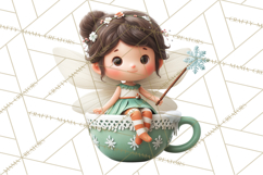 Christmas Teacup Clipart PNG Cute Holiday Characters Product Image 3