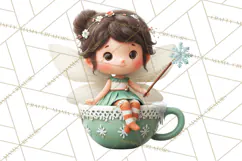 Christmas Teacup Clipart PNG Cute Holiday Characters Product Image 3