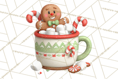 Christmas Teacup Clipart PNG Cute Holiday Characters Product Image 4