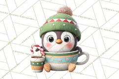 Christmas Teacup Clipart PNG Cute Holiday Characters Product Image 4