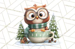 Christmas Teacup Clipart PNG Cute Holiday Characters Product Image 5