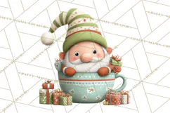 Christmas Teacup Clipart PNG Cute Holiday Characters Product Image 3