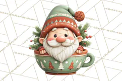 Christmas Teacup Clipart PNG Cute Holiday Characters Product Image 4