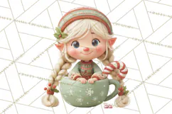 Christmas Teacup Clipart PNG Cute Holiday Characters Product Image 5