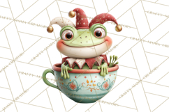 Christmas Teacup Clipart PNG Cute Holiday Characters Product Image 2