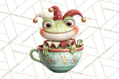 Christmas Teacup Clipart PNG Cute Holiday Characters Product Image 2