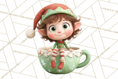 Christmas Teacup Clipart PNG Cute Holiday Characters Product Image 3