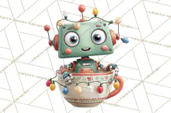 Christmas Teacup Clipart PNG Cute Holiday Characters Product Image 2