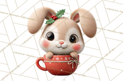 Christmas Teacup Clipart PNG Cute Holiday Characters Product Image 4