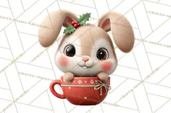 Christmas Teacup Clipart PNG Cute Holiday Characters Product Image 4