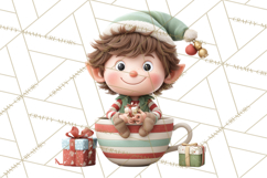 Christmas Teacup Clipart PNG Cute Holiday Characters Product Image 5