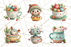 Christmas Teacup Clipart PNG Cute Holiday Characters Product Image 9