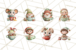 Christmas Teacup Clipart PNG Cute Holiday Characters Product Image 7