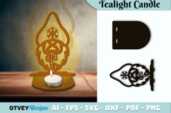 Gnome Christmas Tealight Candle Holder Lasercut Product Image 1