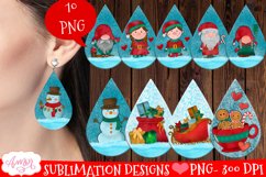 Christmas Teardrop earring sublimation Bundle 10 designs PNG Product Image 1
