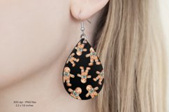 Christmas Teardrop Earring Gingerbread Sublimation Earring