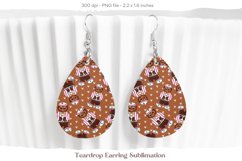 Christmas Teardrop Earring Gingerbread Sublimation Earring