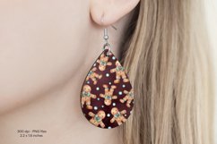 Christmas Teardrop Earring Gingerbread Sublimation Earring