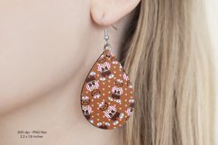Christmas Teardrop Earring Gingerbread Sublimation Earring