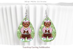 Christmas Teardrop Earring Gingerbread Sublimation Earring