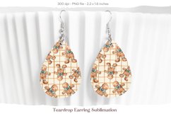 Christmas Teardrop Earring Gingerbread Sublimation Earring