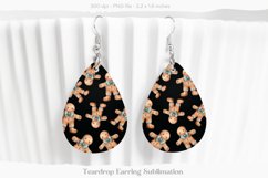 Christmas Teardrop Earring Gingerbread Sublimation Earring