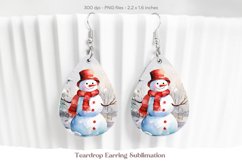 Christmas Teardrop Earring Sublimation Christmas Earrings