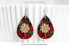 Christmas Teardrop Earring Sublimation Christmas Earrings