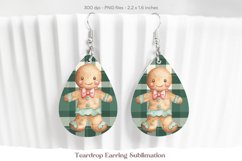 Christmas Teardrop Earring Sublimation Christmas Earrings